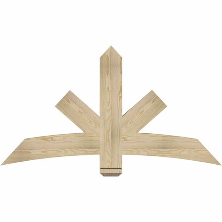Ekena Millwork Alberta Rough Sawn Timber Gable Bracket, Douglas Fir, 60"W x 32"H x 4"D x 6"F, 13/12 Pitch GBW060X32X0406ALB00RDF